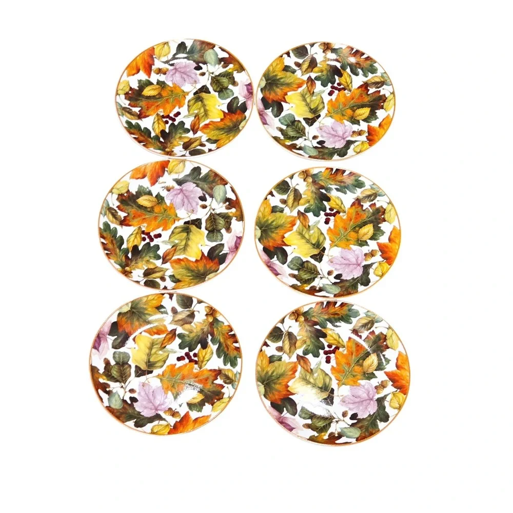 Autumn Leaf Plates Pamela Gladding Canape Plates Santa Barbara Design Set of 6